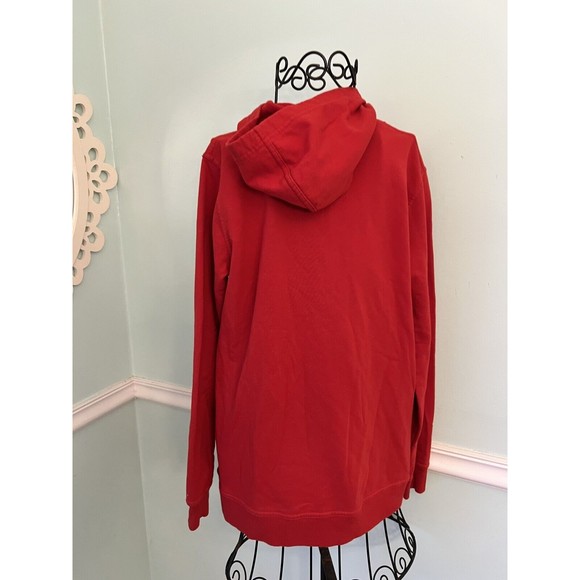 ADIDAS Hoodie Sweatshirt Trefoil Logo Kangaroo Pocket Size Youth XL Red - Picture 2 of 4